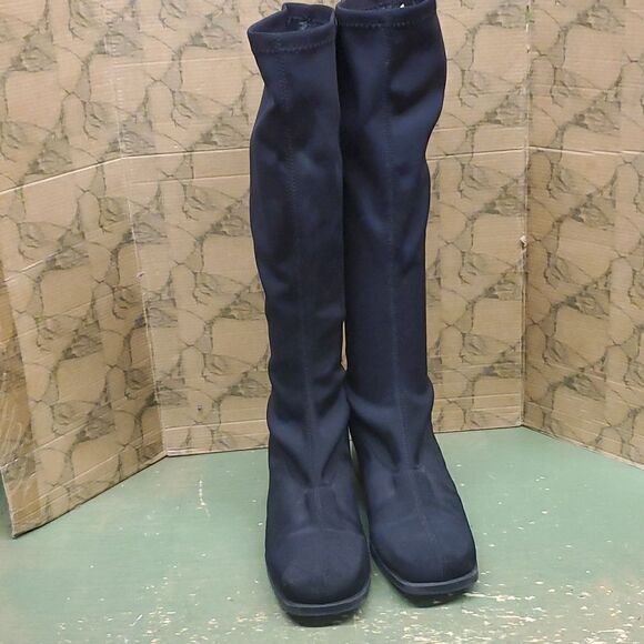Y2K Merona Black Stretchy Sock Boot, Witch, Pirate Halloween - Picture 2 of 7